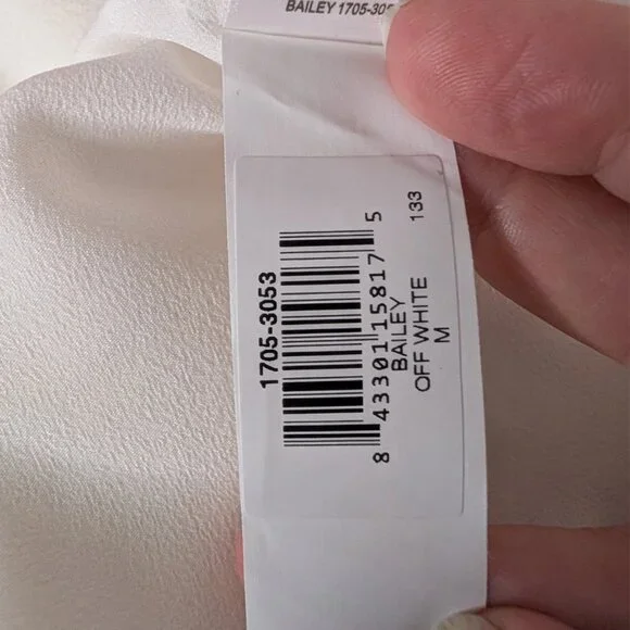 (NWT) Dress The Population Womens Off The Shoulder Dress M Off White Ivory NEW - Picture 13 of 14